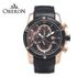 [OBERON] OB-912 RGBK _ Fashion Business Herrenuhren mit Lederuhr, 5 ATM wasserdichte Chronograph Quarzuhr für Männer, Auto Date